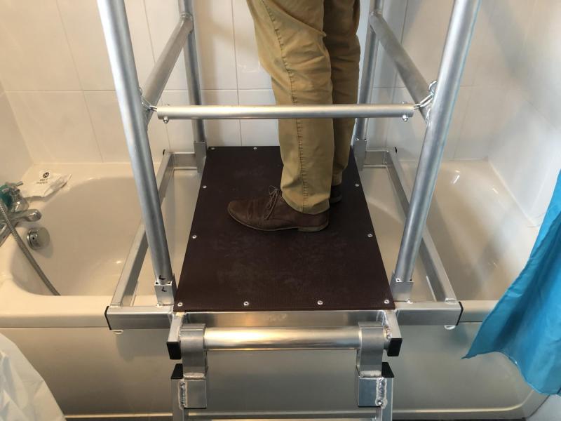 Over Bath Access Platform for Tiling and Plastering – ‘BathGlider’